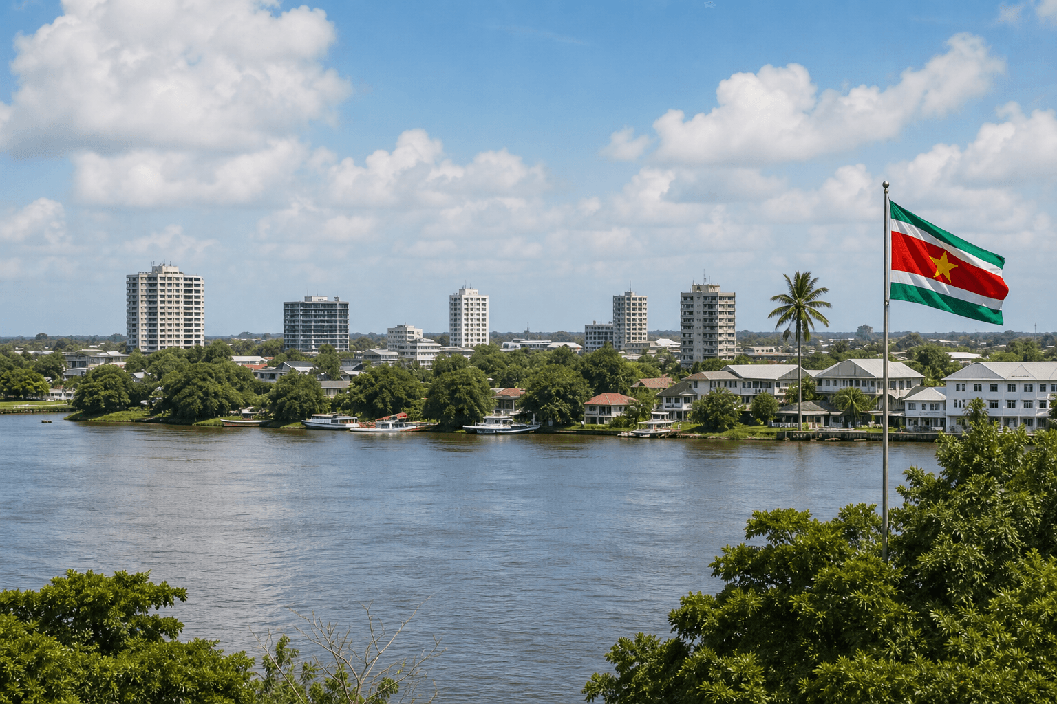 View across the Suriname River toward Paramaribo
